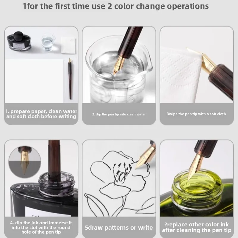 Iro Utushi Dip Pen Pilot Colore giapponese Nuova serie di colori Semplice punta placcata in oro 22K Pittura trasparente con linea di ganci ad alta bellezza