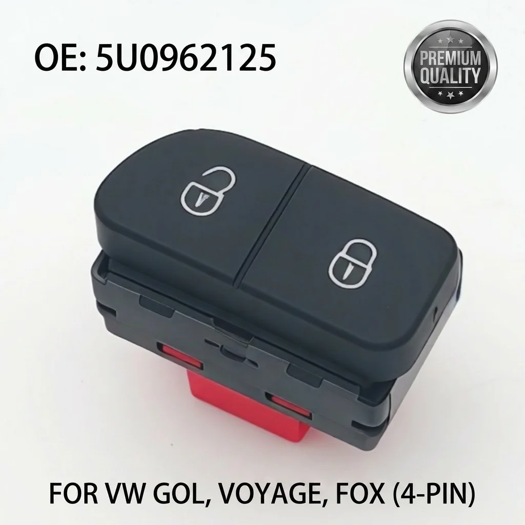 Botão de Bloqueio e Desbloqueio Central 5U0962125 para VW Fox GOL Voyage Saveiro GV G5 G6 G7 G8 4-Pinos 373959855A