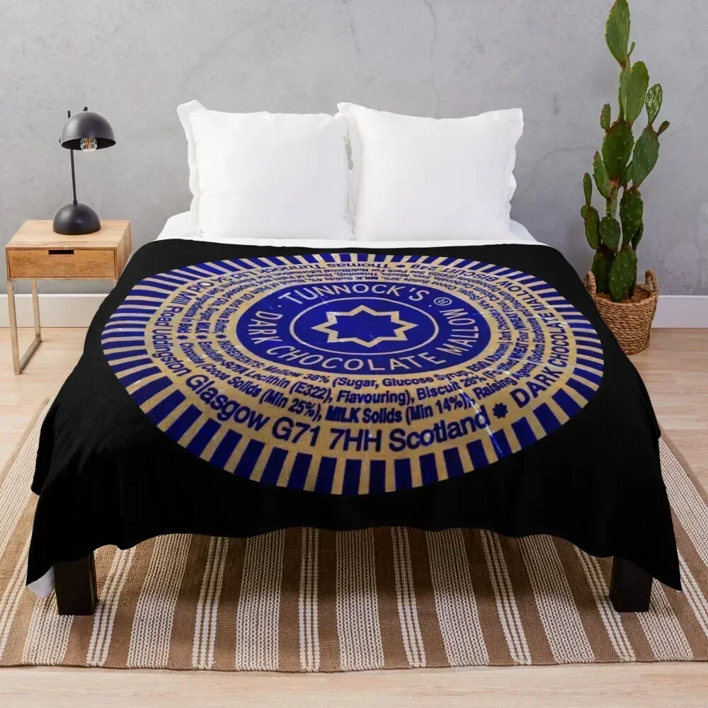 

Tunnock's Dark Chocolate Mallow Throw Blanket Luxury Thicken Flannels Tourist Blankets