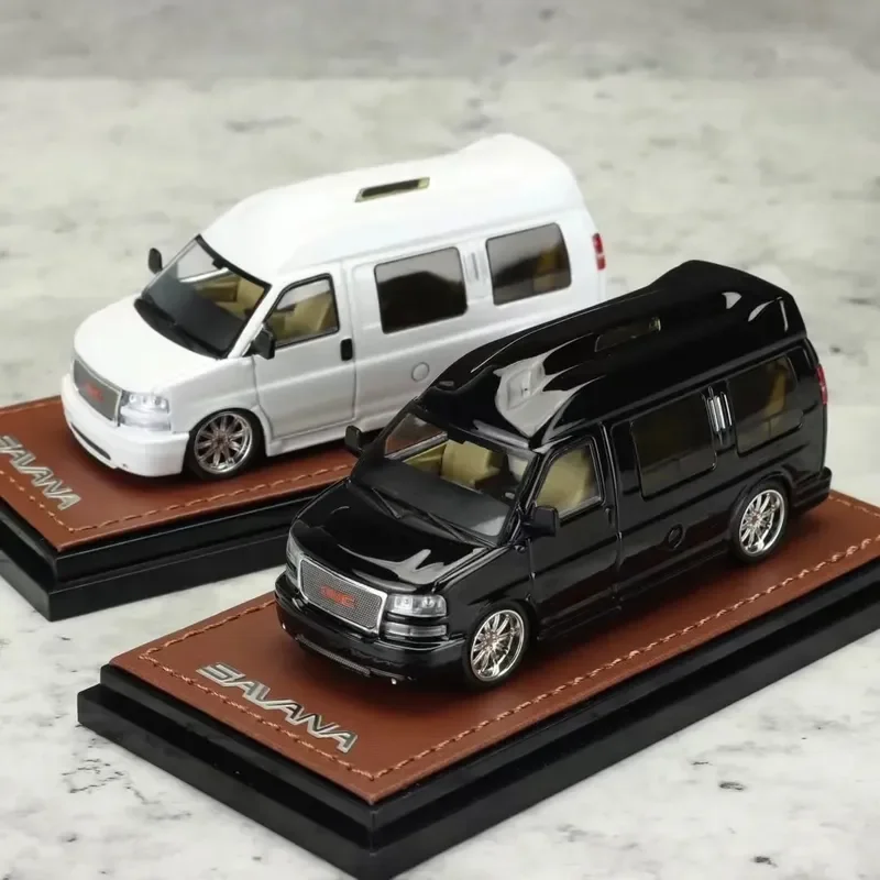 GOC 1:64 자동차 GMC SAVA-NA 비즈니스 자동차 SUV 시뮬레이션 시간 마이크로 합금 자동차 모델 컬렉션 선물