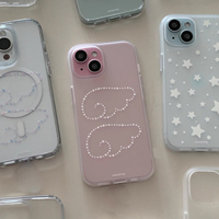 Lovely Korean Ins Star Angel Wings Cartoon Phone Case For iPhone 16 15 14 13 12 11 Pro Max XR XS 7 8 Plus MINI Y2K Lucky Cover