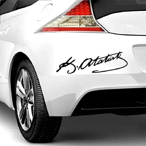 1PC Turkey Mustafa Kemal Ataturk Signature car Sticker Funny Motorcycle Stickers