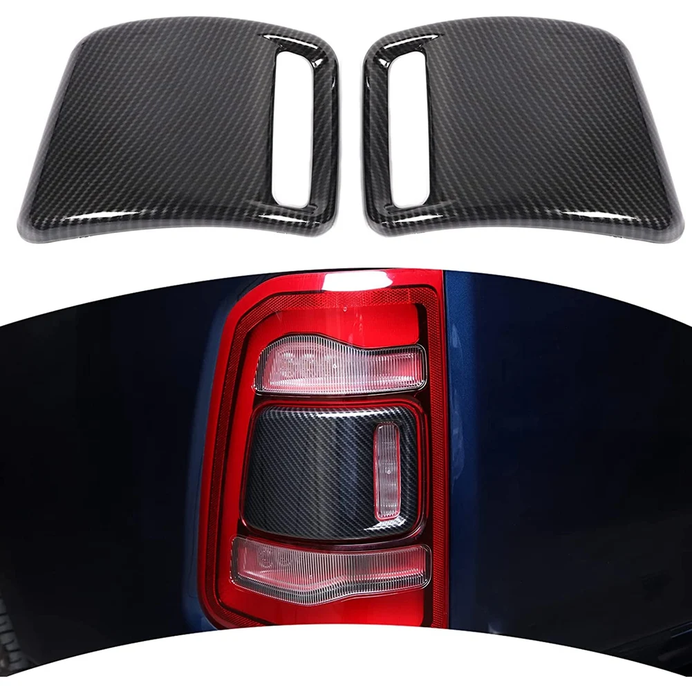 

Rear Taillight Tail Light Lamp Cover Trim for -Dodge RAM 1500 2019 2020 2021 2022 Accessories, ABS Carbon Fiber—L48A