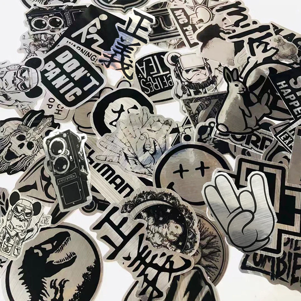 10/30/50/100 قطعة تقليد المعادن روك باند ملصقات للشعار حزم مقاوم للماء Skateboard بها بنفسك سكيت الأمتعة المحمول الغيتار ملصق رائع ديكور