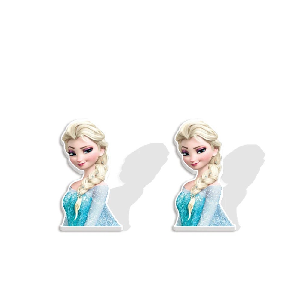 W Prozen-Boucles d'oreilles princesse pour femme, Elsa, Anna, figurine de dessin animé Disney, Rick, boucle d'oreille en acrylique pour fille, cadeau de bijoux