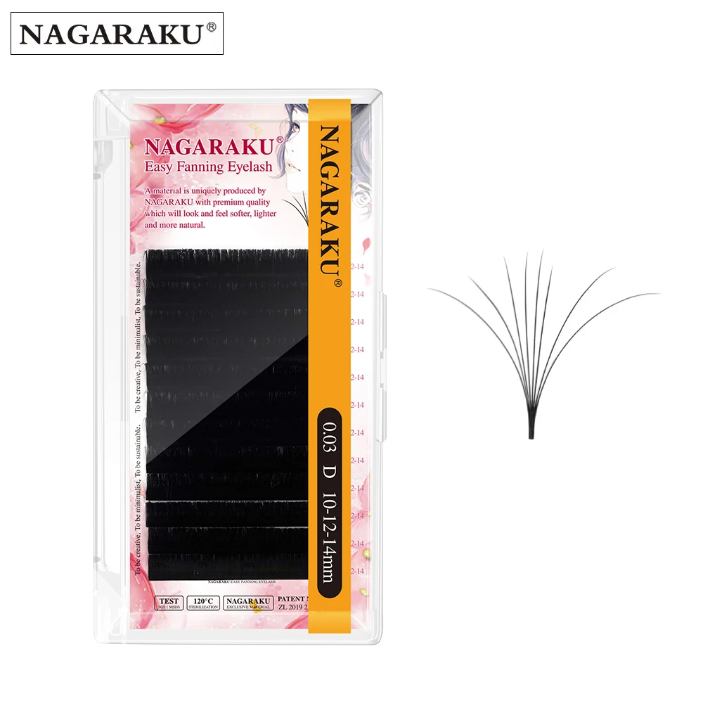 NAGARAKU Eyelashes Makeup Easy Fans Wires Extension Bloom Auto Fans Eyelash mega volume Lashes Quality Natural