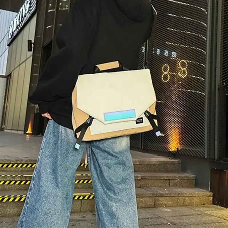 Waterproof Shoulder Bag Casual Messenge Bag Crossbody Bag With Reflective Stripe 