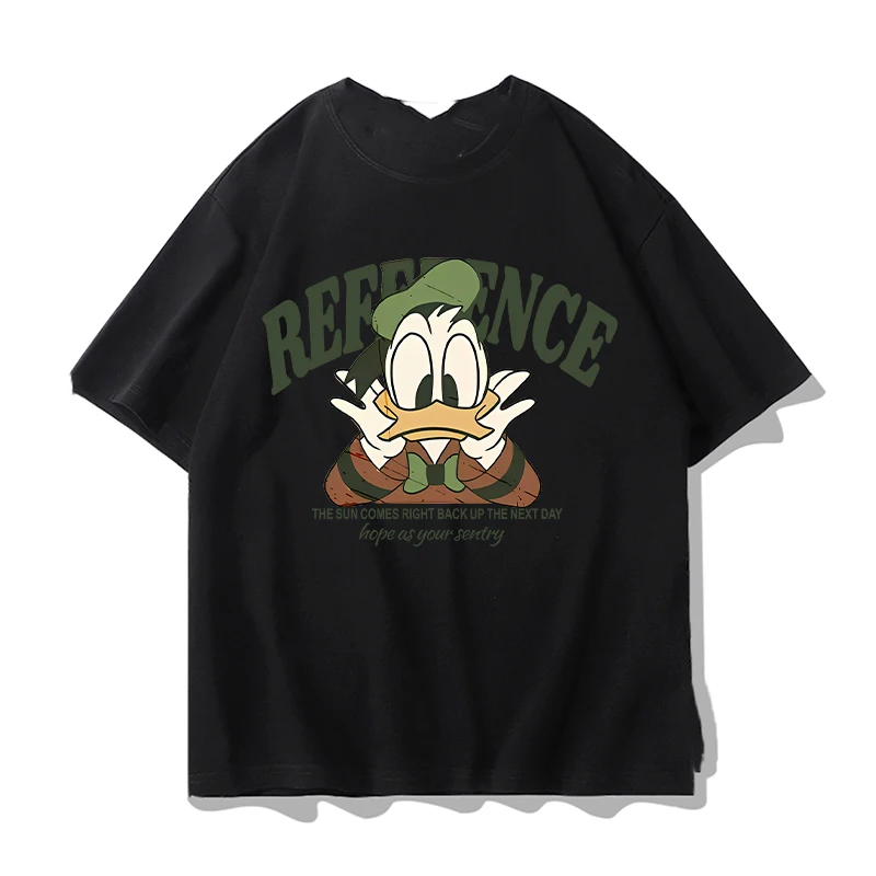 

（Miniso）Disney Donald Duck Cotton T-shirt Top Fashion Y2K Tshirt Women Cotton T-shirt Top Summer Women T-Shirt Women Clothing