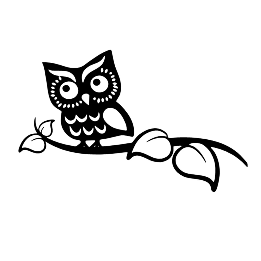 

14.2X8.8CM Owl on Branch Cartoon Vinyl Decal, Bird Animal Sticker for SUV Truck Laptop Water Bottle, Auto Exterior Decor