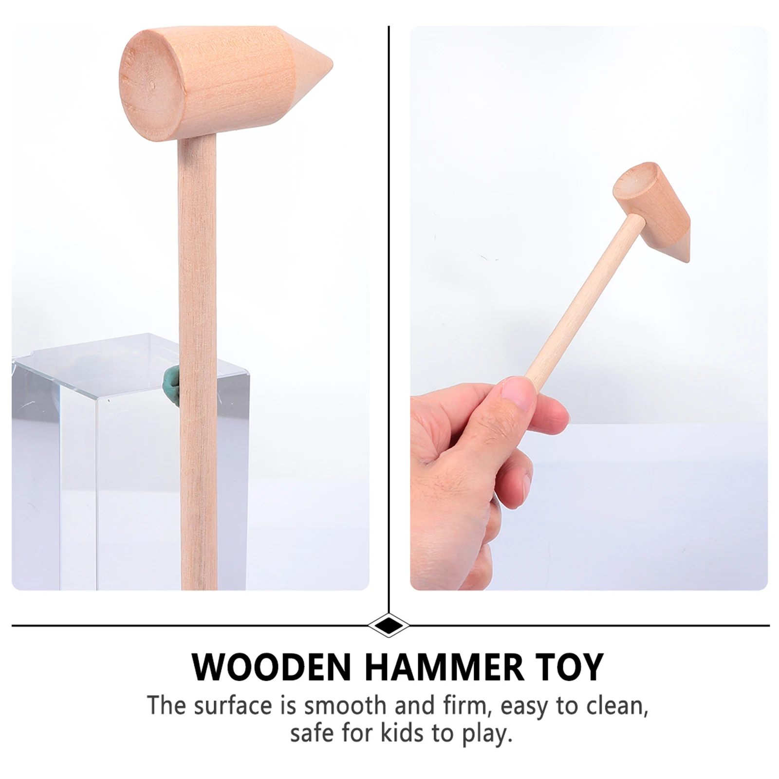 

5pcs Toy Cake Play Cake Hammer Mini Mallets Safe Portable Wooden Hammers Wooden Mallet Fun