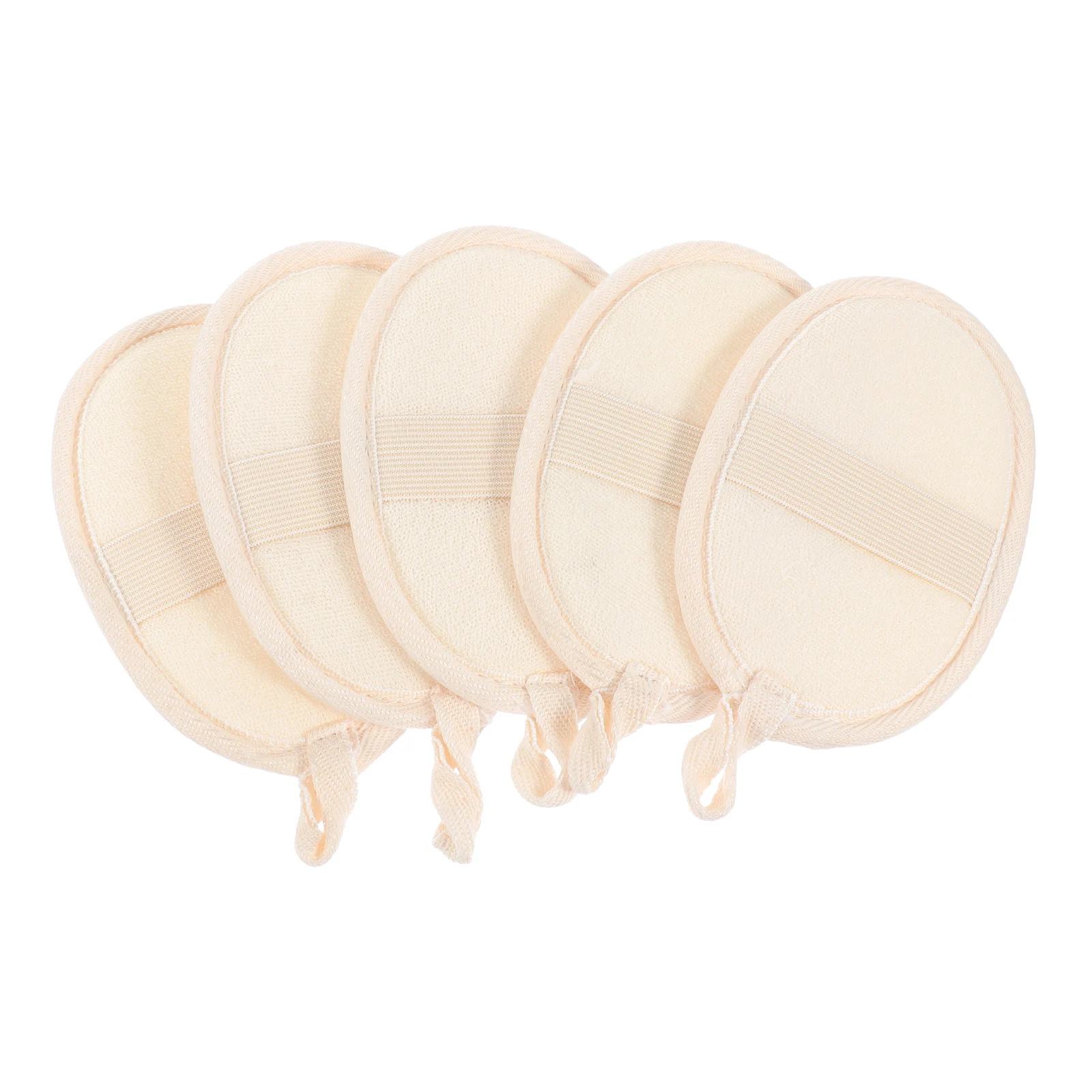 

5 Pcs Loofah Bath Tools 12x8cm Beige Silk Gourd Scrubbers Shower Towels Bathing Massager Skin Cleaning Home Bath Tools