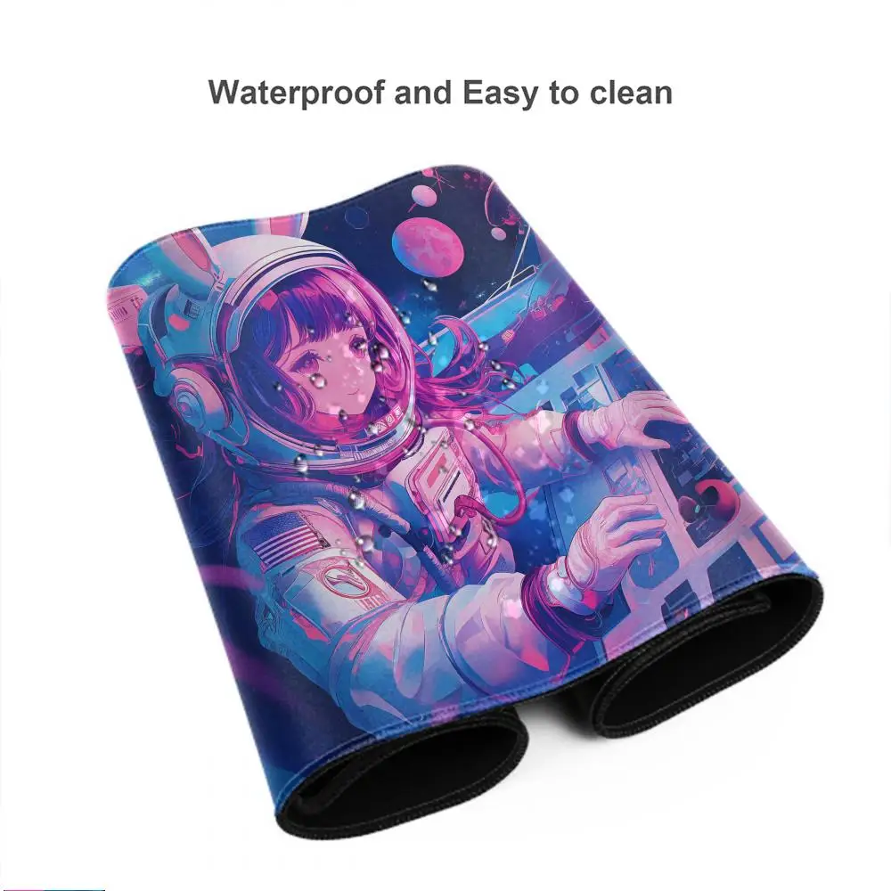 Astronaut Printing Black Pattern Keyboard Mat Rubber Non-slip Mousepad Pc Gaming Accessories Mouse Pad Office Carpet XL Mausepad
