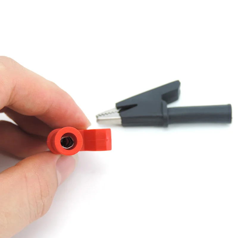1/2/5pair 30A Pure Copper Insulated Crocodile Clip with Protective Cover High Voltage Power Supply Testing 10mm Connector A4