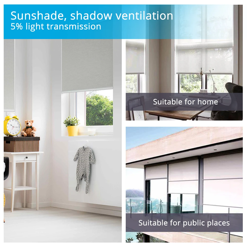 Zemismart Smart WIFI Roller Blind Shutter Smart Tubular Motor with Curtain Blackout Fabric RF Remote Tuya APP Timer Siri Control