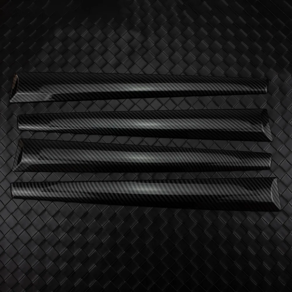 4pcs Inner Door Line Decorative Trim Cover ABS Carbon Fiber Color Bamboo Grain for Toyota Hilux Revo Conquest 2015-2021