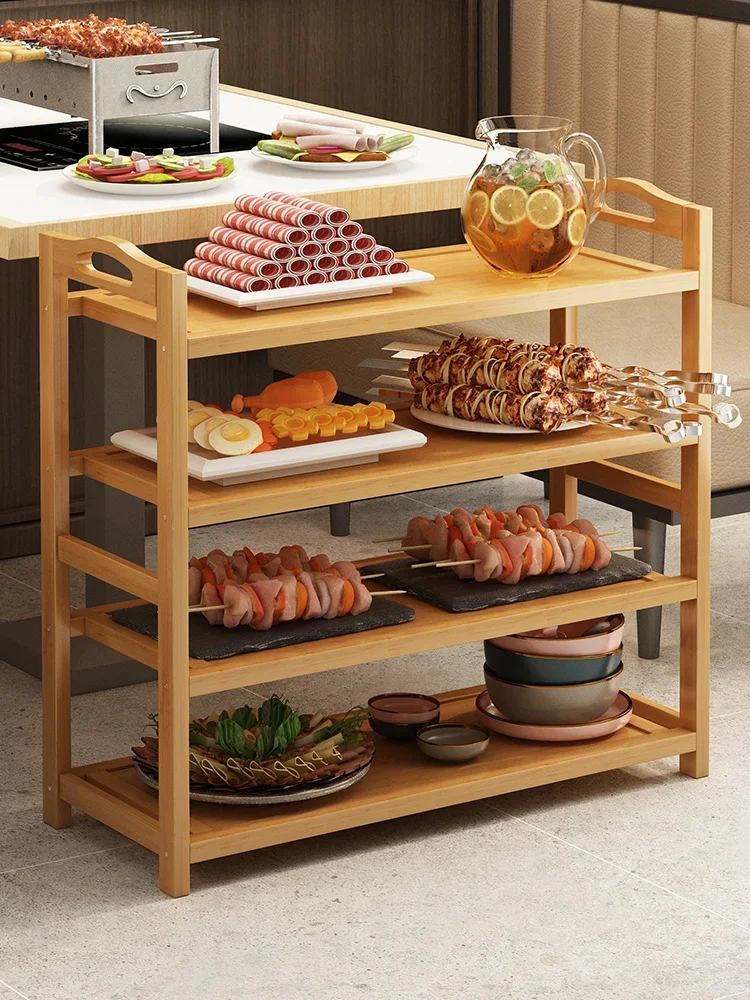 Vegetable rack, dedicated to placing dishes on multiple shelves, with vegetable plates,and multiple storage shelves
