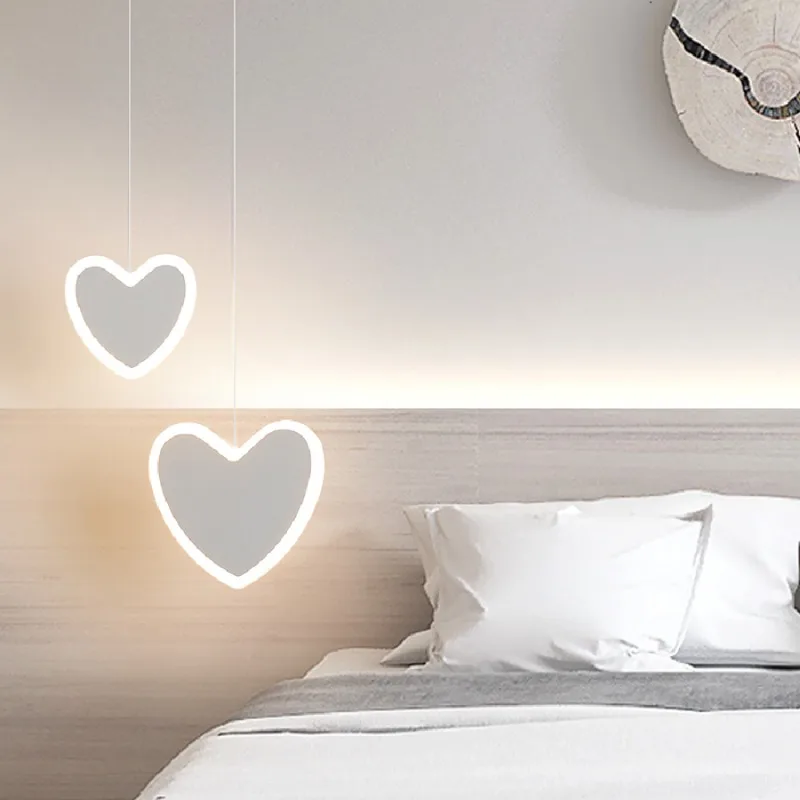 

LED New pendant lamps modern personality Cardiotype for bedside dining room Lights bar white or black color Chandeliers lighting