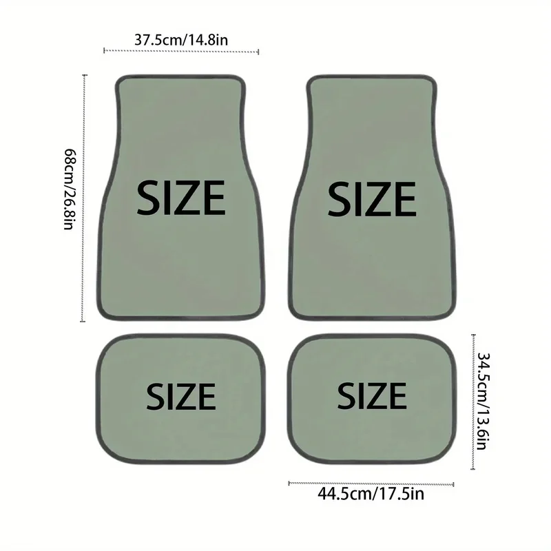 4pcs Waterproof Car Floor Mat Chicken Floral Print Durable Universal Fit Car Carpet Anti-Slip Floor Mats For SUV Vans Sedan Truc 6
