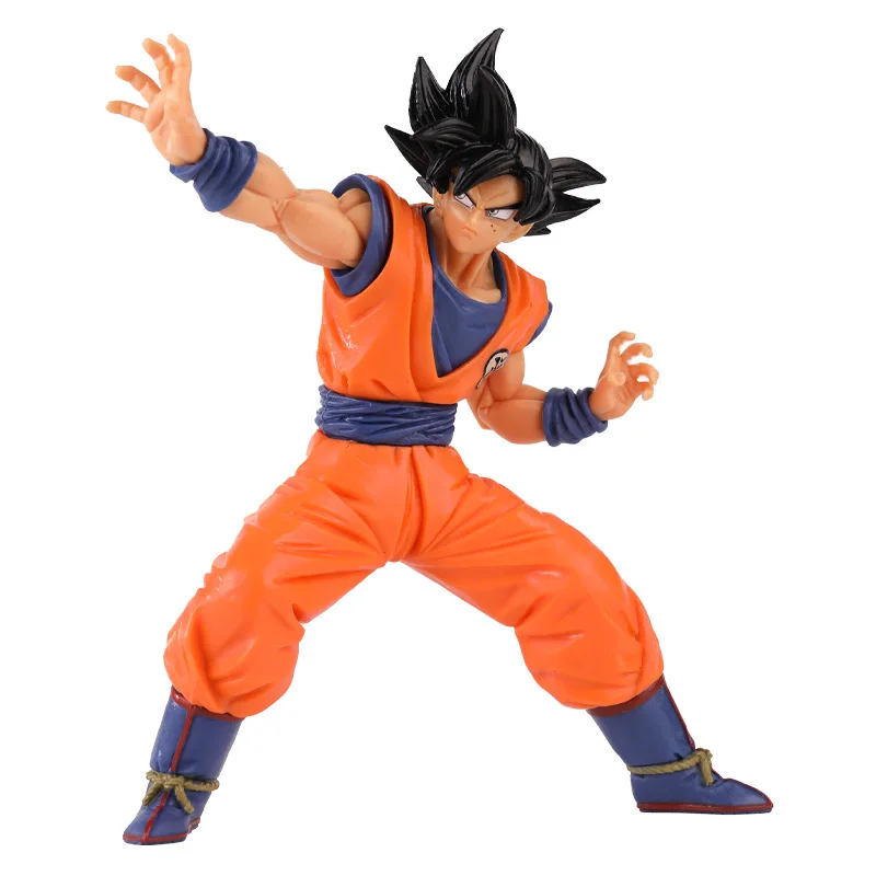 Novo dragon ball super saiyan cabelo preto son goku figura de luta para presentes de aniversário das crianças decoração anime periférico