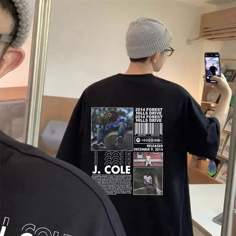 

Hip Hop Rapper J Cole 2014 Forest Hills Drive Graphic Print T Shirts Men Oversized Casual T-shirt Unisex Fashion Vintage Tshirt