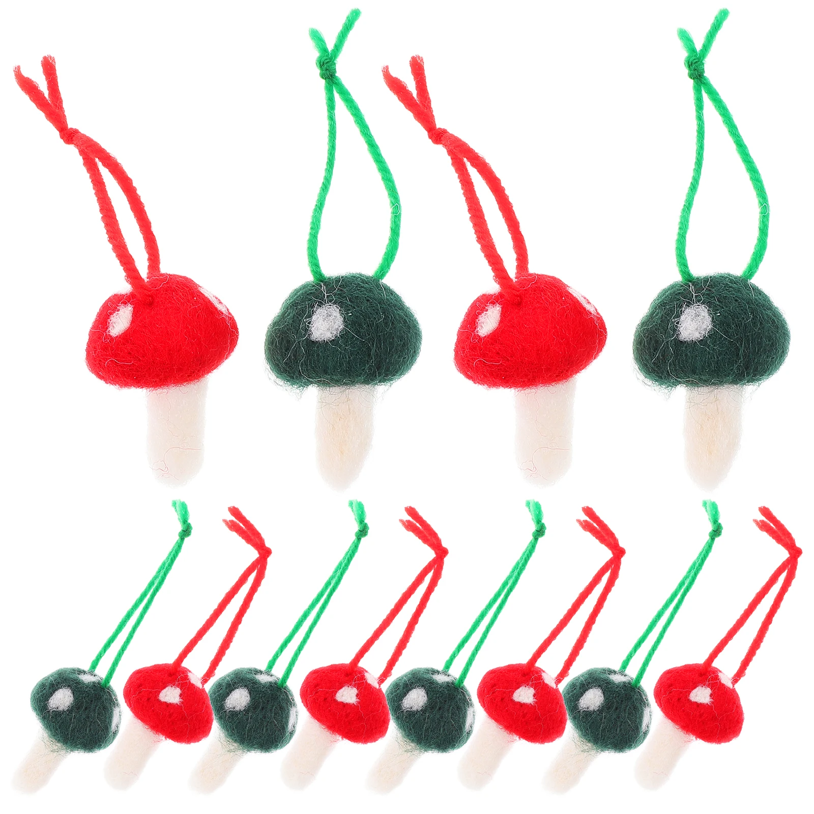 

12pcs Mushroom Festival Hanging nament Felt Hanging Decorations Red Tree Holiday Home Lightweight Craftsmanship