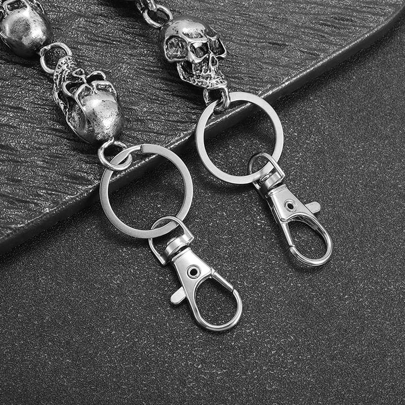 Domineering Punk Skull Pants Chain Men\\\'s Cool Jeans Chain Keychain Wallet Chain Gothic Hip-Hop Rock Cycling Fashion Accessory