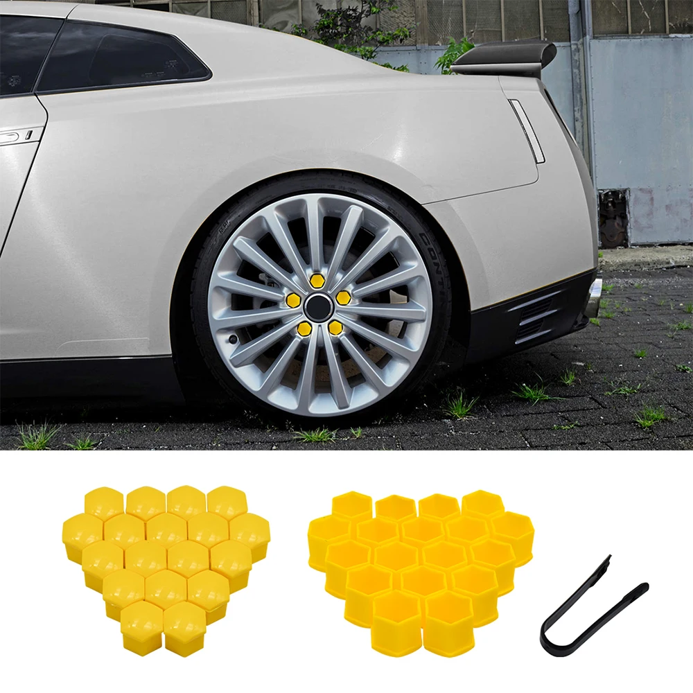 20Pcs/Set 17 19 21mm Car Wheel Nut Covers Auto Hub Screw Protection Cap Bolt Rims Auto Exterior Accessories Anti-Rust Dust Cover