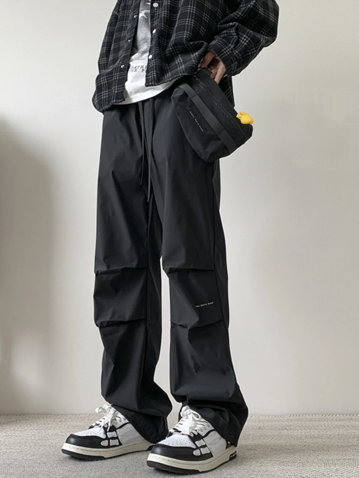 

American Sle Windproof Waterproof Fce Lined Cargo Pants Heavy Vibe Bag Matching Casual Trousers for Men Youth Faion