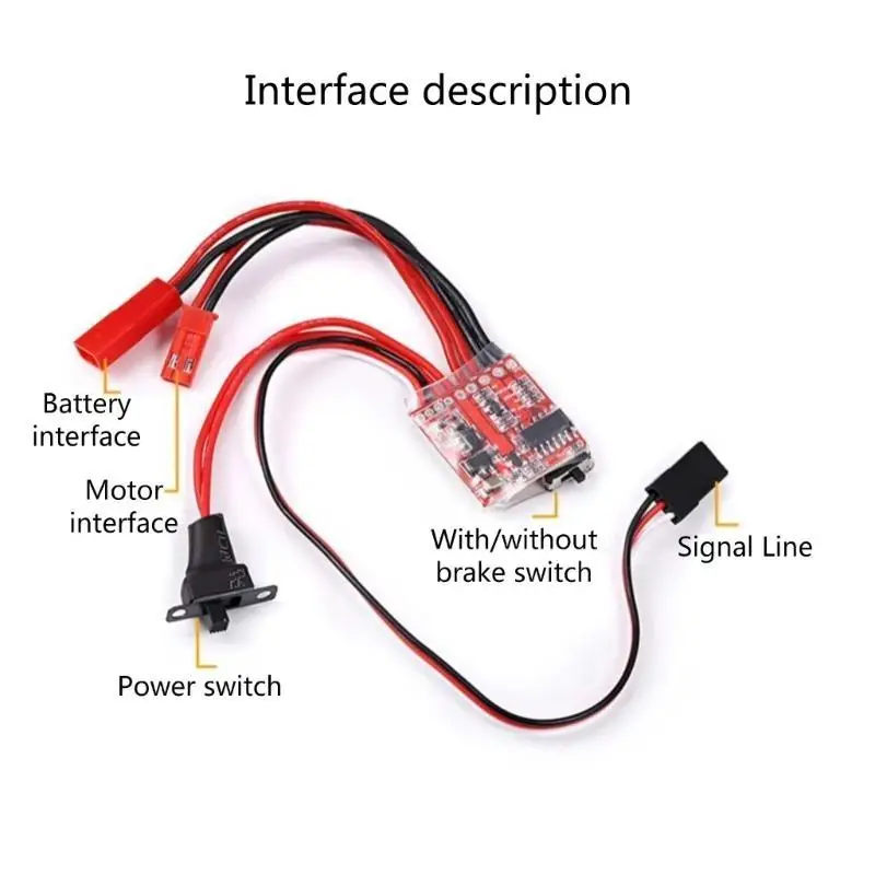 

02DE Two-way Brushed ESCElectric RCCar Boat Accessories with Brake Brush Electric Speed Control Motor Speed Controller