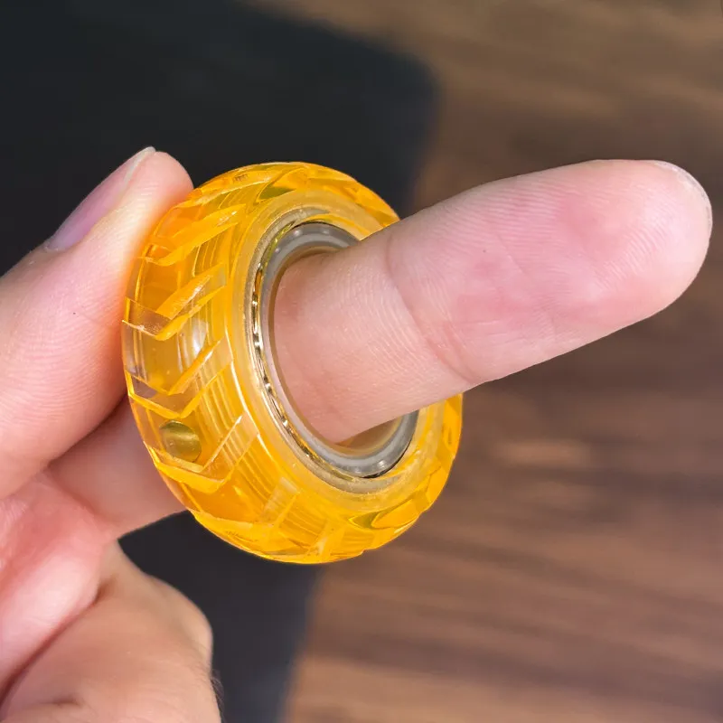 High Transparent PMMA Magnetic Mechanical Fidget Ring, Rhythm Finger Fidget Spinner, EDC Stress Relief Toy for Men