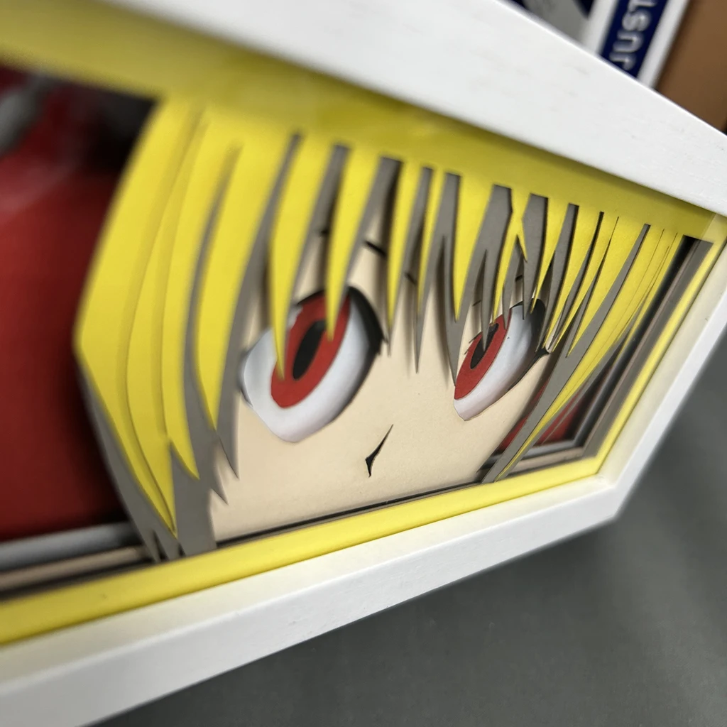 Paper Cut Light Box Anime Figures Hunter X Hunter Kurapika Night Lights For Bedroom Decoration Led Desk Lamp Manga Hxh Lightbox