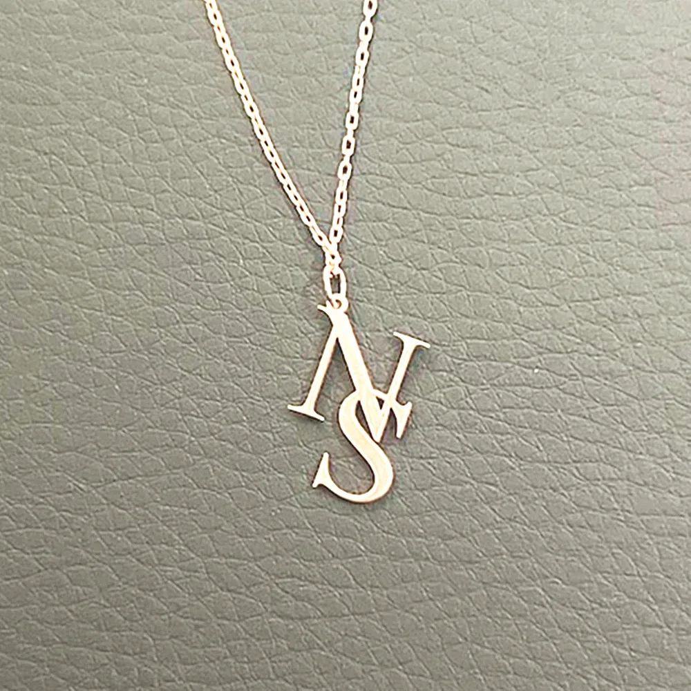 

Персонализированный двойной кулон из нержавеющей стали с буквами для пар, ожерелье с логотипом, подарок на годовщину