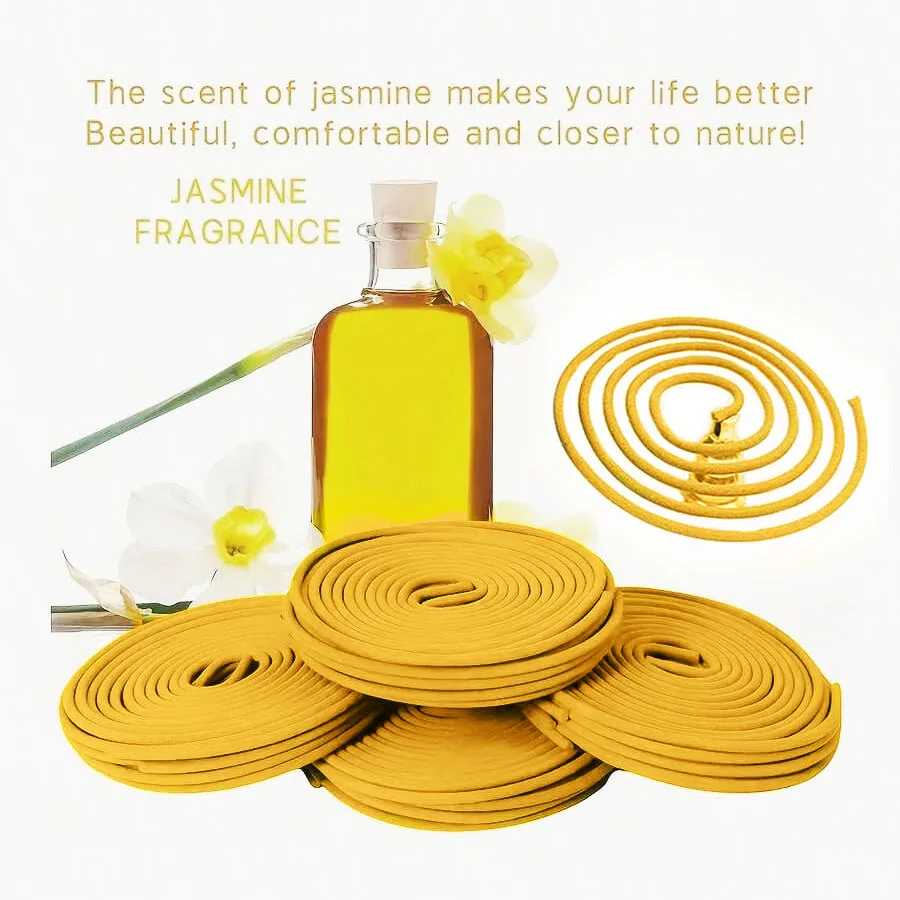 24/48/96PCS Jasmine Scented Spiral Aromatherapy Rolls, natural jasmine scent, suitable for: home air freshening, poolside, courtyard, porch, camping and hiking, suitable for meditation and stress relief, holiday gift