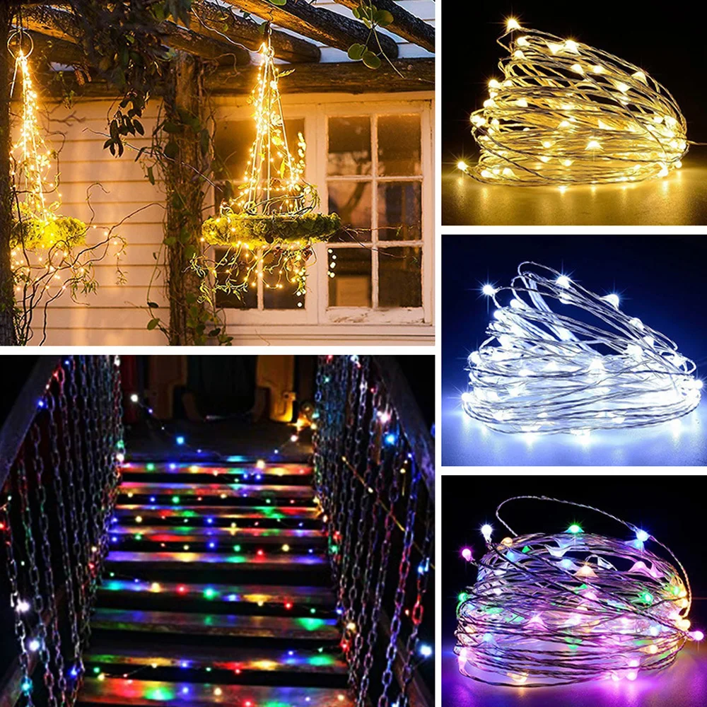 Usb Led String Lichten Koperdraad Waterdicht Fee Garland Light 8 Modes Outdoor Twinkle Verlichting Kerst Nieuwe Jaar Decoratie