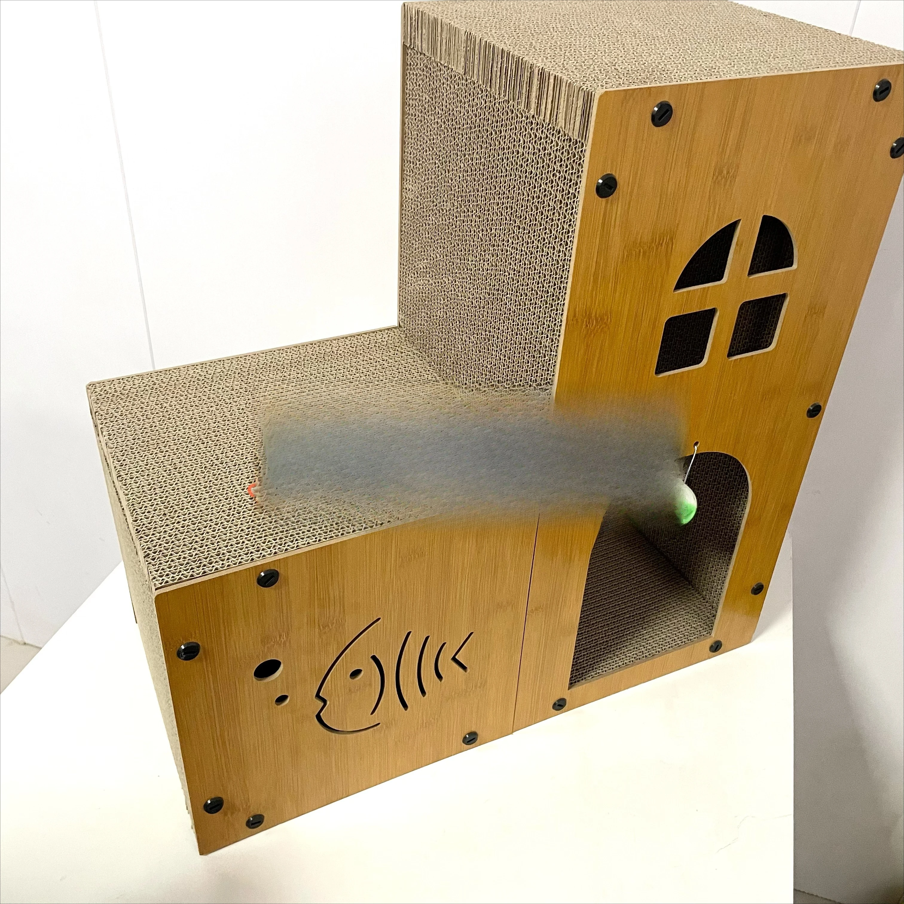 Double-layer wear-resistant corrugated modern classic cat climbing frame and scratching board environmentally friendly