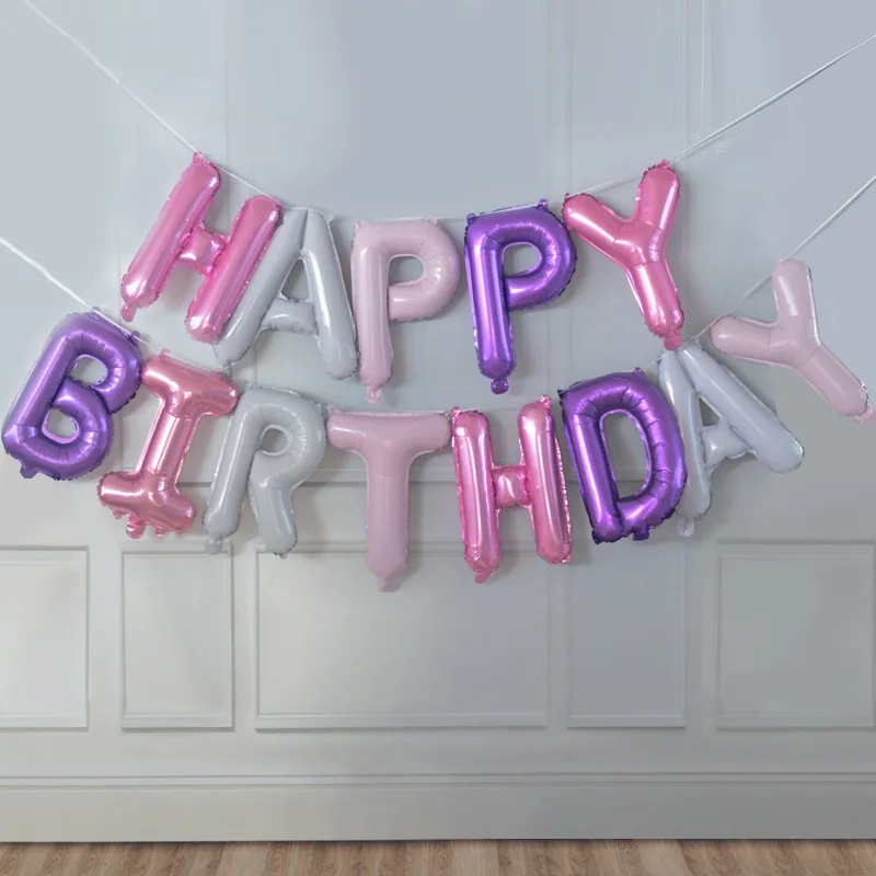 16 Zoll alles Gute zum Geburtstag Dekoration Luftballons rosa blau Buchstaben Folienballons Set Geburtstag Party Dekor Luft Globos Balony Anniversaire