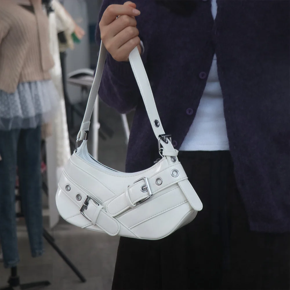 

Fashion New Design Belt Buckle Armpit Bag Harajuku Gothic Y2k Shoulder Bags Punk Y2K Spicy Girls Handbag Women