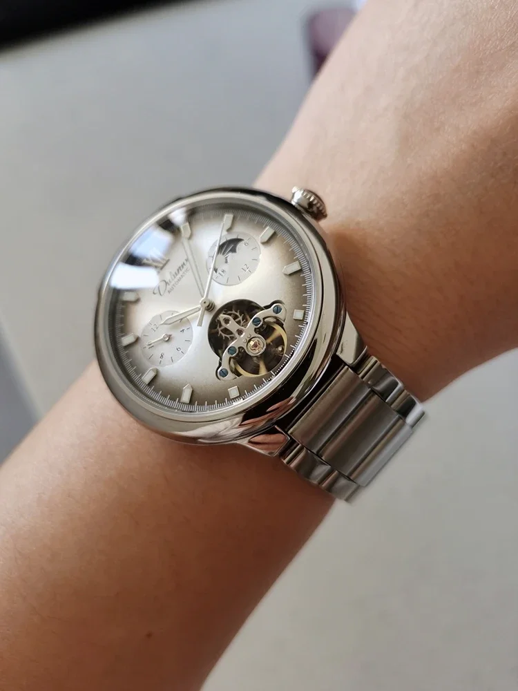 

French wind blue balloon men's pure mechanical watch automatic luminous waterproof hollow watch