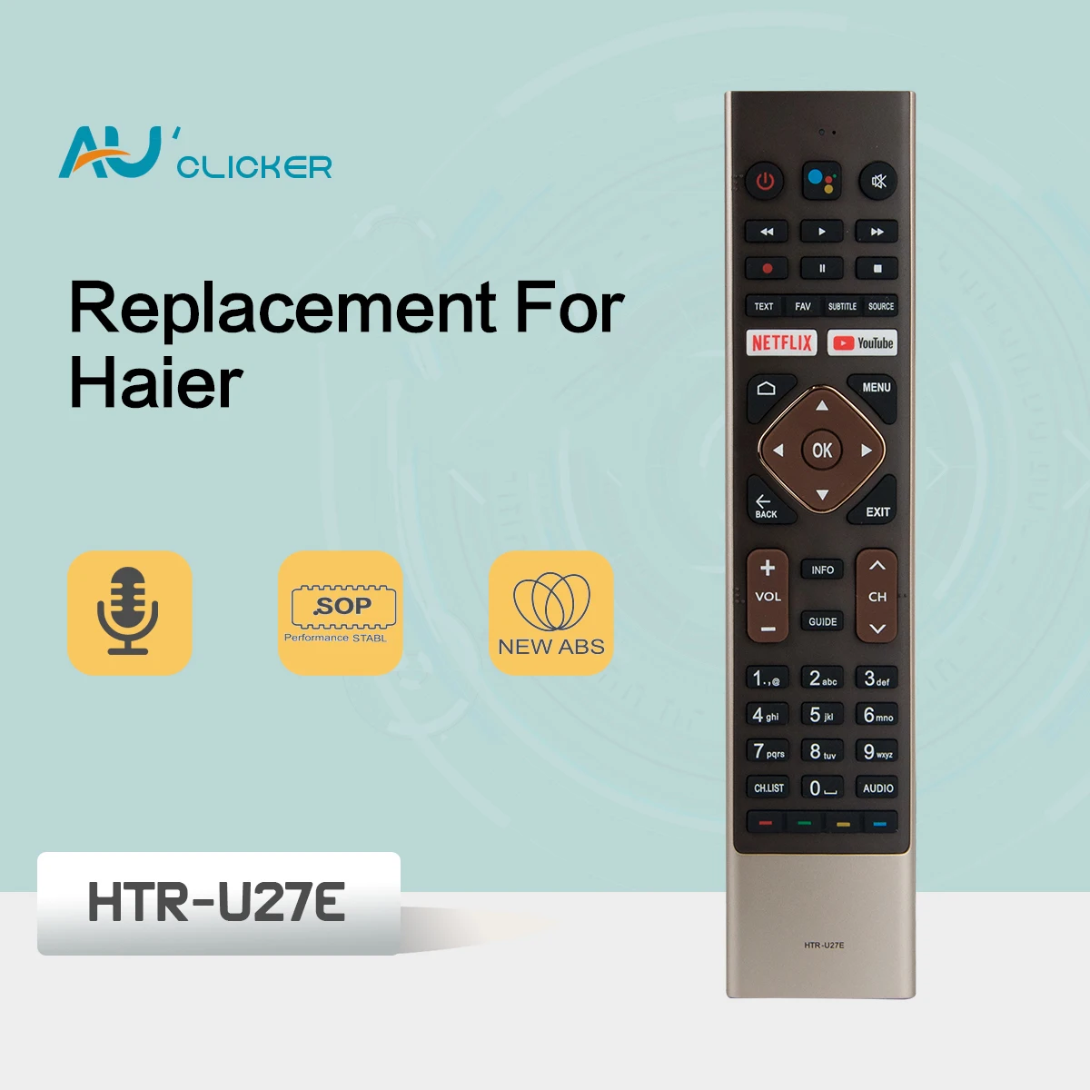 HTR-U27E Voice Remote Control Fit For Haier LCD LED Smart TV  LE55K6600UG Remoto Controller LE50U6900UG LE55K6700U