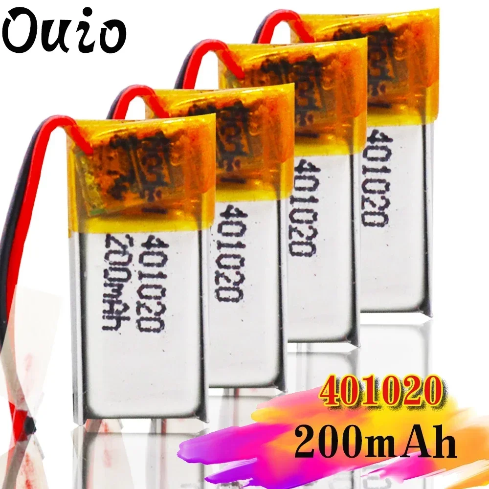 3.7v 200mah 401020 Lithium Polymer Li-po Rechargeable Battery For Toys Cars Bluetooth Speaker Bluetooth Headset Digital Products