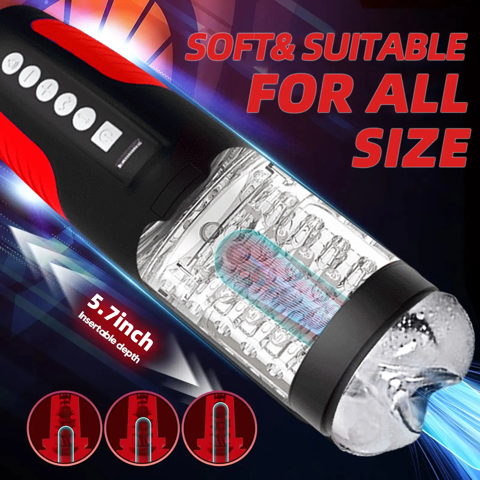 전기 완전 자동 진동 자위 자위 컵 7 추진 + 7 음성 + 7 회전 남성용 인공 질 섹스 토이