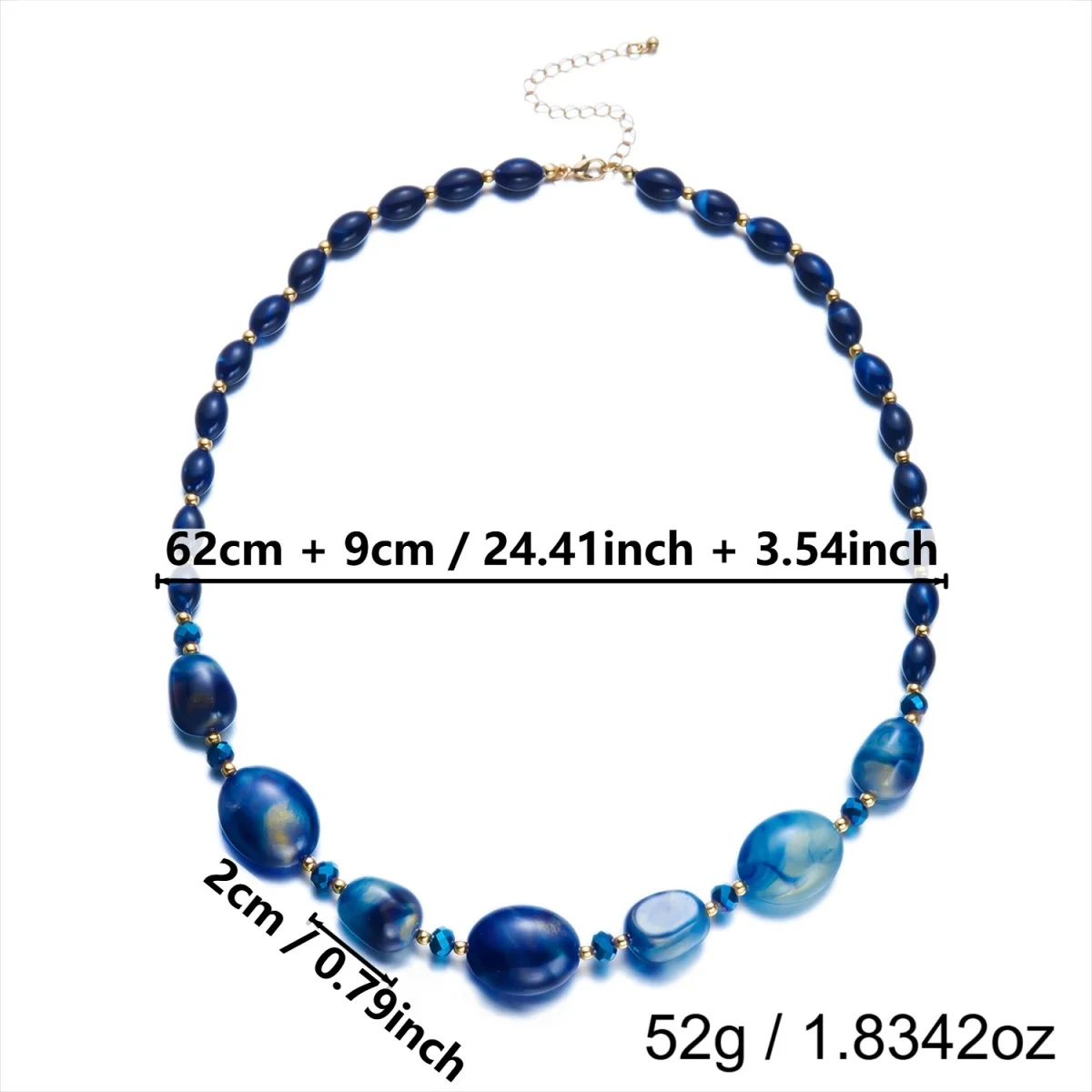 Trendige Punk-Halskette mit unregelmäßigen Harzperlen für Damen und Herren, minimalistische geometrische Acryl-Kristallperlen, Choker, Partyschmuck – Detail 27