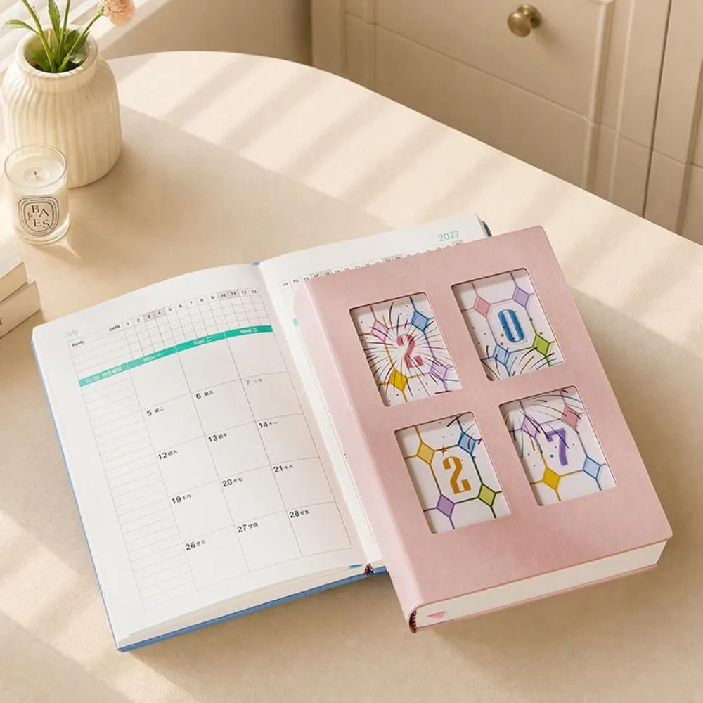 Chinese Style 2027 Daily Planner Notebooks 400 Pages Portable 365 Days Self-Discipline Checklist Light And Shadow Convenient