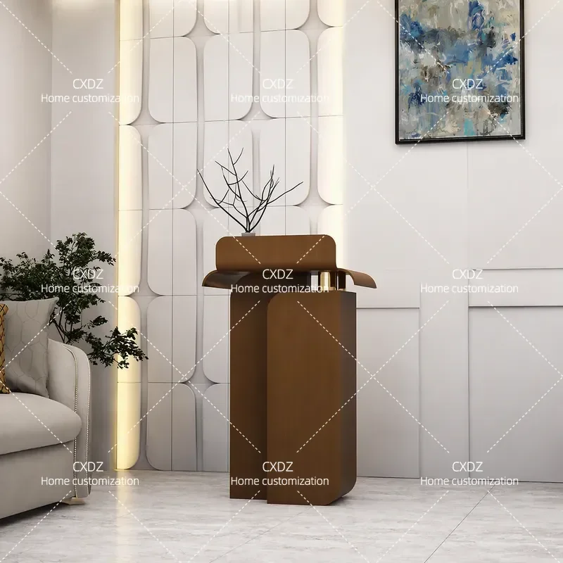 Reception desk, simple modern restaurant, reception desk, welcome desk, stainless steel checkout page counter