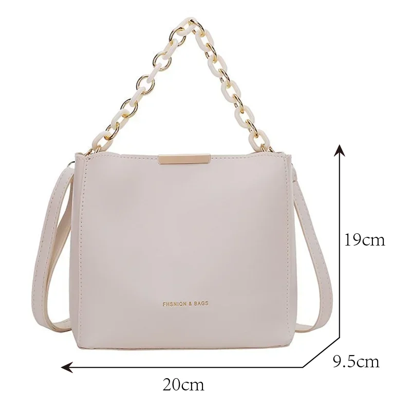 Women Fashion Shoulder Bag with Chain Handle Ladies Crossbody Bags Tote Bucket Handbag