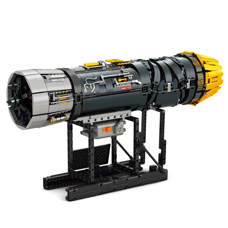 1812PCS 1:17 F35 900 Turbofan Modello di Motore Building Blocks Kit Azionamento Elettricamente Ornamenti Da Collezione Giocattolo Regalo Del Capretto 33014