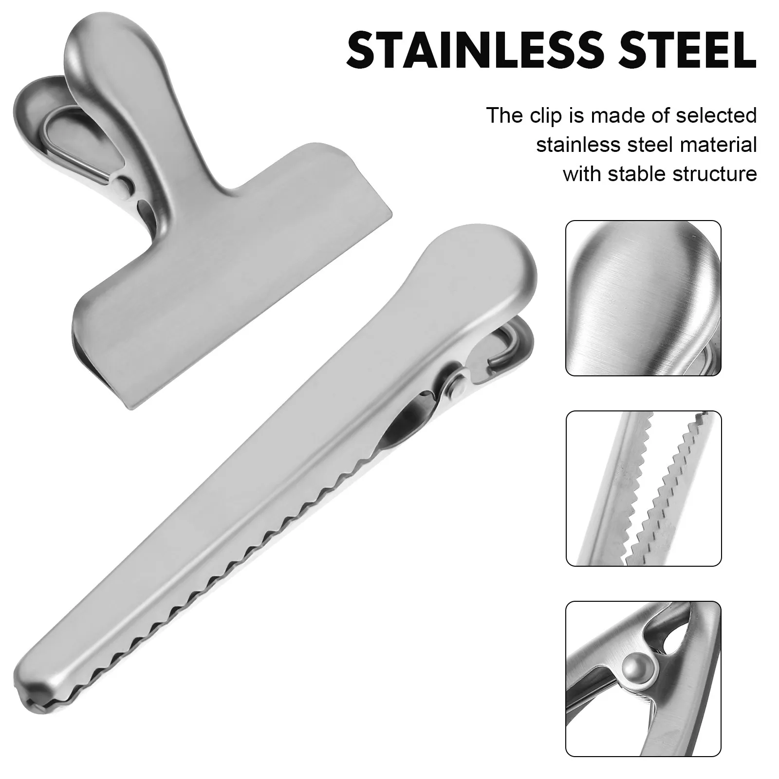 10PCS Stainless Steel Bag Clips for Food, Snacks, Candy, Tickets & Receipts – Reusable Sealing Organizer 4
