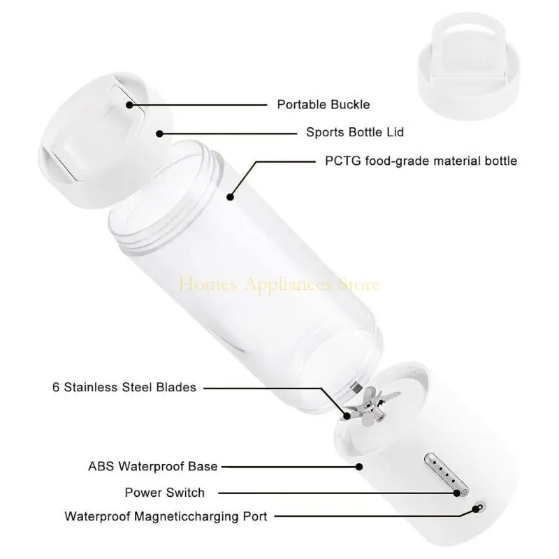 D0AB Mini Mixer Portable Small Fruit Juicers Waterproof Mixing Machine Portable Mixer for Kitchen Travel Home