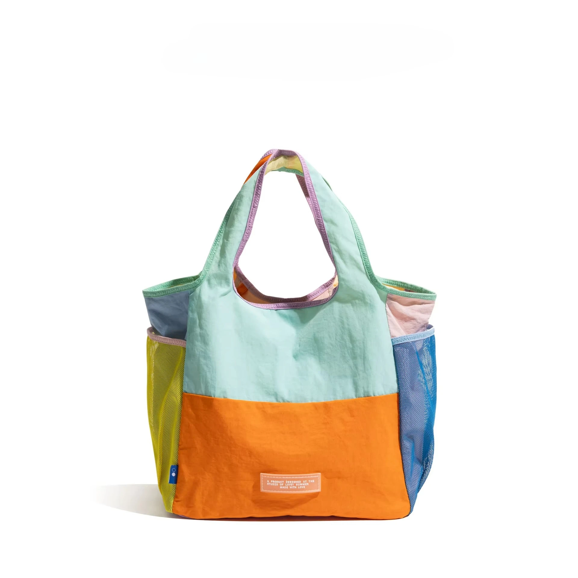 

1PCS Dopamine Tote Bag Canvas Foldable Lightweight Eco-Friendly Polyester Tote for Daily Use Outdoor Shopping Storage