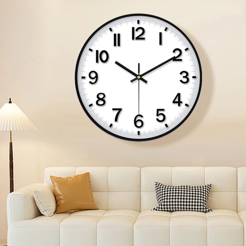 Bright Orange Wall Clock Silent Large 3D Numbers Easy to Read Quartz Clock for Living Room Bedroom Kitchen Office Home Decor